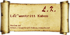 Löwentritt Kabos névjegykártya