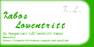 kabos lowentritt business card